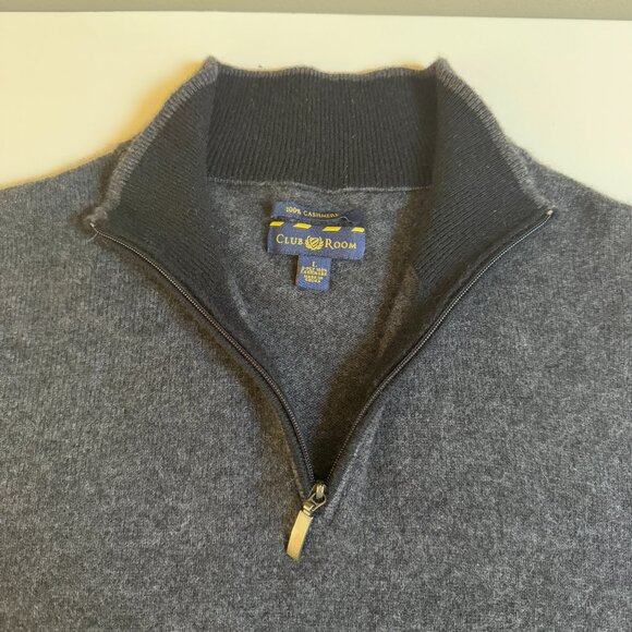 Club Room Men's Cashmere Quarter-Zip Sweater - Picture 6 of 8